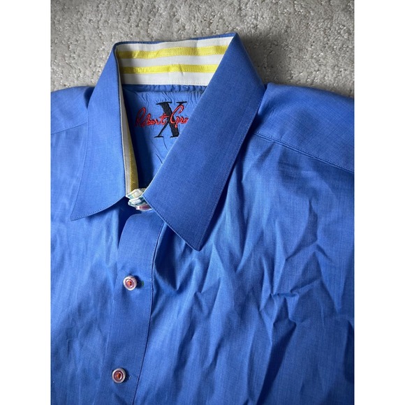 Robert Graham Other - Robert Graham Shirt Mens XL Blue Flip Cuff Contrast Long Sleeve Button Up Cotton